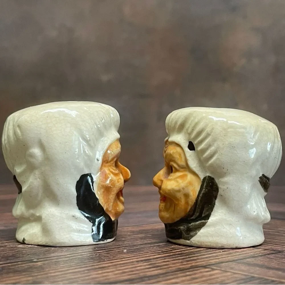 Vintage 'Tiny Toby' Salt and Pepper Shakers, Japan 1940 or 1950